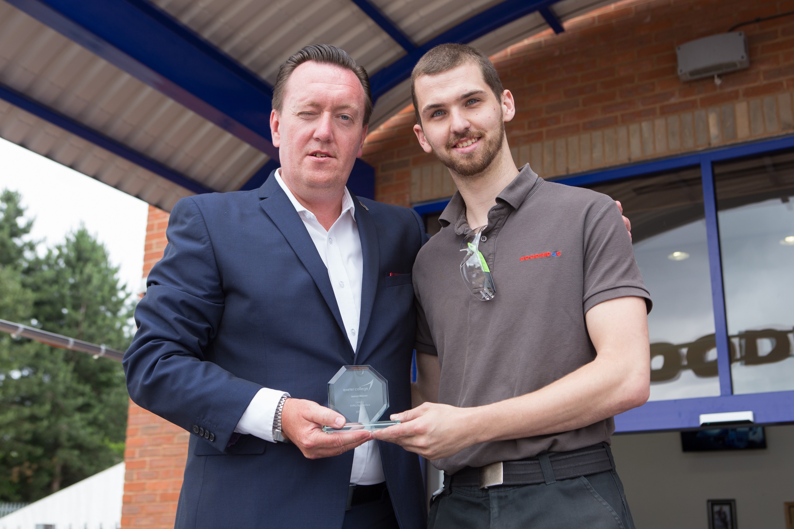 Junior Engineer James Moran presented Exeter College Award